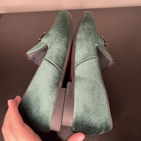 Harpelunde Medical Symbol Buckle Dress Shoes Green Velvet Loafers Men’s Size 10 - Picture 7 of 11